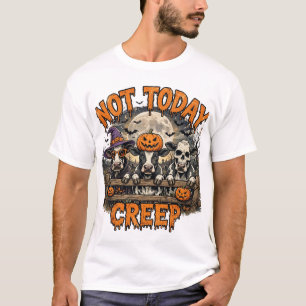 Niet Vandaag Creep Grappige Koe Halloween T-Shirt