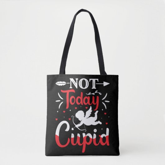 Niet vandaag Cupid Funny Valentijnsdag Tote Bag (Voorkant)