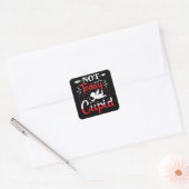 Niet vandaag Cupid Funny Valentijnsdag Vierkante Sticker (Envelop)