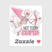Niet vandaag Cupido! Anti-Valentijn skelet Sticker (Vel)