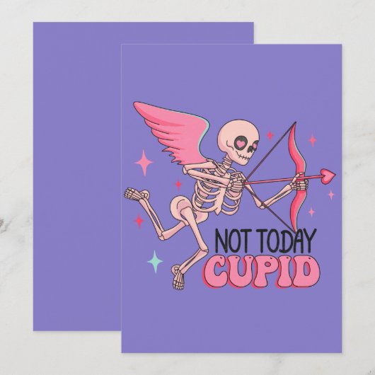 Niet Vandaag Cupido Grappige Anti Valentijn Feestdagenkaart (Voorkant / Achterkant)