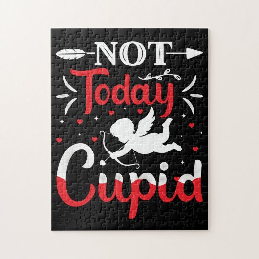 Niet Vandaag Cupido Grappige Valentijnsdag Legpuzzel (Verticaal)