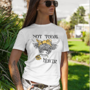 Niet vandaag de Koe Zonnebloem van Heifer Highland T-shirt