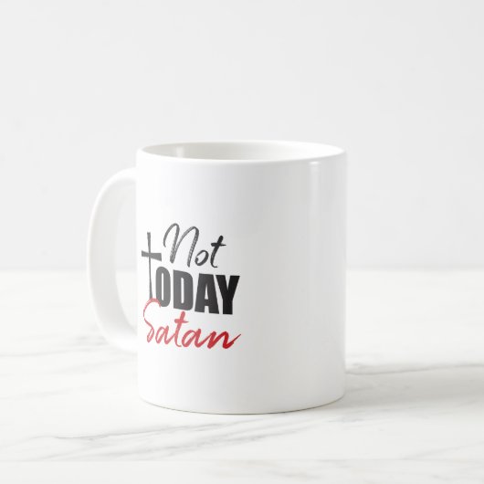 Niet vandaag de Mok van Satan Coffee (Voorkant links)