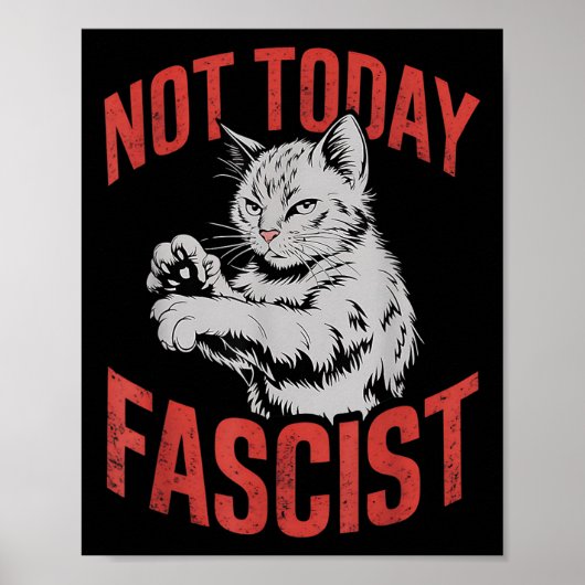 niet vandaag Fascistische Grappige Cat Meme Poster (Voorkant)