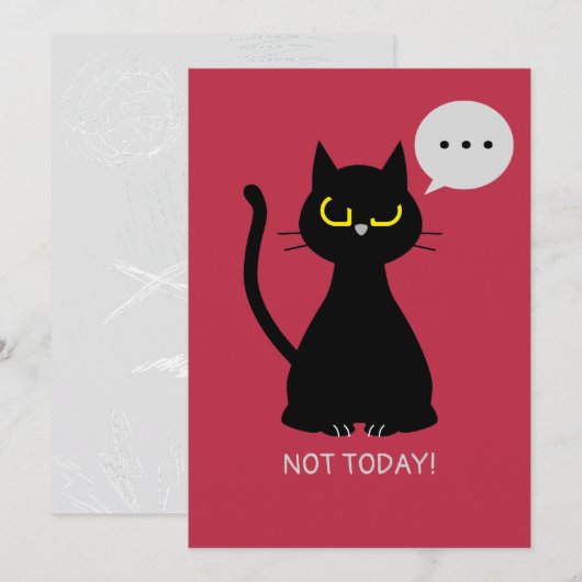 NIET VANDAAG! Grappig Grumpy Cat Wenskaart Feestdagenkaart (Voorkant / Achterkant)