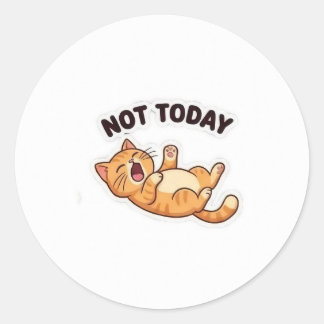 Niet Vandaag! Grappige Chagrijnige Kat Sticker