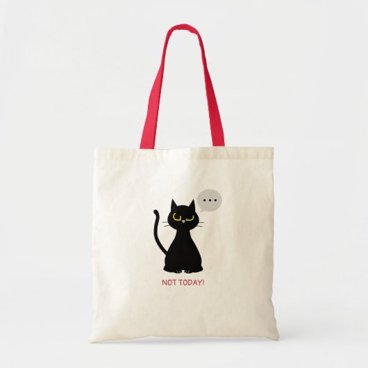 NIET VANDAAG! - Grappige zwarte kat Grumpy Canvas  Tote Bag (Voorkant)