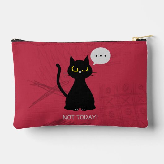 NIET VANDAAG! Grappige zwarte kat Grumpy Pouch Etui (Achterkant)