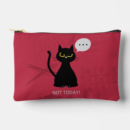NIET VANDAAG! Grappige zwarte kat Grumpy Pouch Etui (Voorkant)