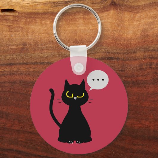 NIET VANDAAG! Grappige zwarte kat sleutelhanger (Voorkant)