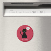 NIET VANDAAG! Grumpy Black Cat Magnet (Insitu (Vaatwasser))