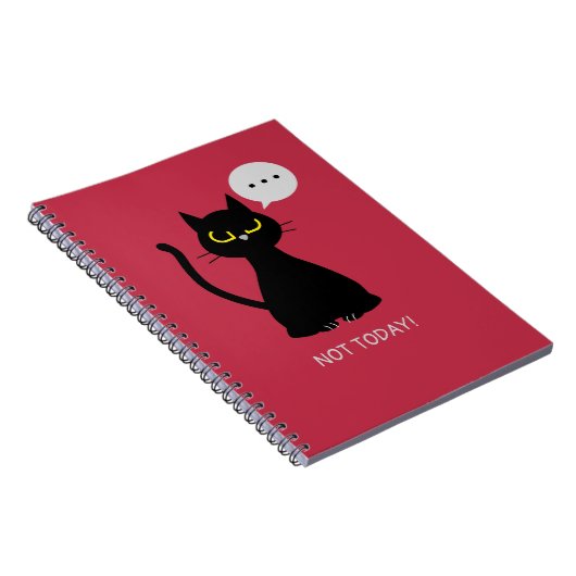 NIET VANDAAG! Grumpy Black Cat Notitieboek (Rechterzijde)
