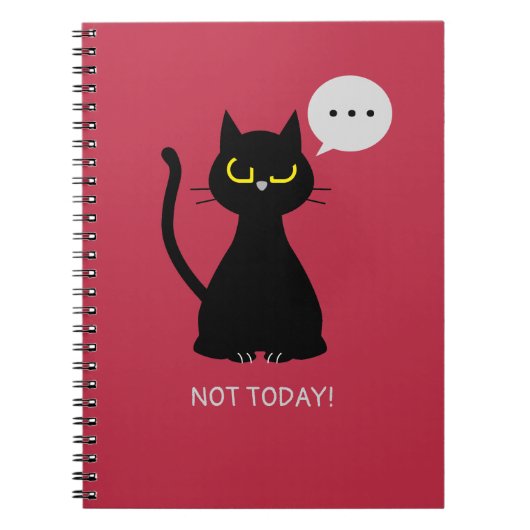 NIET VANDAAG! Grumpy Black Cat Notitieboek (Voorkant)