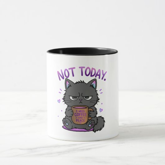 Niet Vandaag Grumpy Cat Coffeeliefhebber Schattig Mok (Midden)