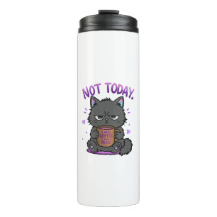 Niet Vandaag Grumpy Cat Coffeeliefhebber Schattig Thermosbeker