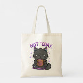 Niet Vandaag Grumpy Cat Coffeeliefhebber Schattig Tote Bag (Achterkant)