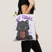 Niet Vandaag Grumpy Cat Coffeeliefhebber Schattig Tote Bag (Dichtbij)