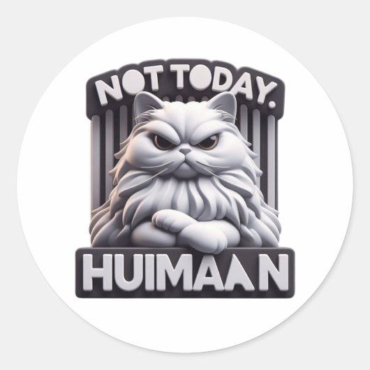 Niet vandaag Huimaan Funny Angry Cat Craft Sticker (Voorkant)