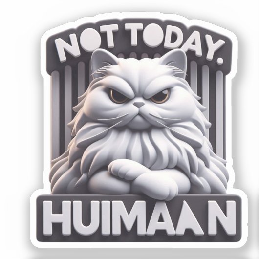 Niet vandaag Huimaan Grumpy Cat Vinyl Sticker (Voorkant)