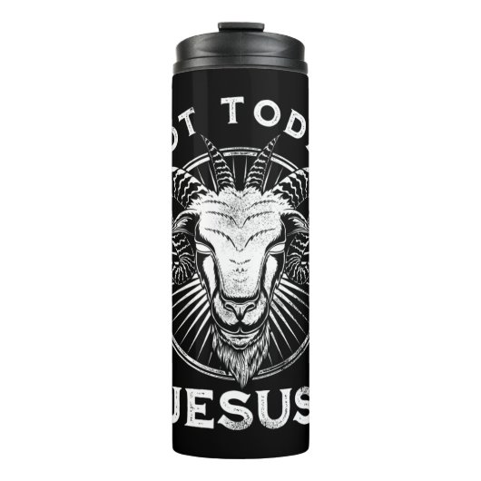 Niet vandaag Jezus Funny Satanic Atheist Black Got Thermosbeker (Voorkant)