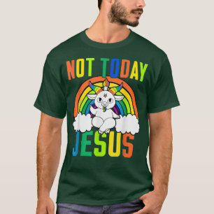 Niet vandaag Jezus Funny Satanic Unicorn Satan Goa T-shirt
