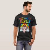 Niet vandaag Jezus Gay Pride Lgbt Satan Goat 3 T-shirt (Voorkant volledig)