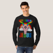 Niet vandaag Jezus Gay Pride Lgbt Satan Goat T-shirt (Voorkant volledig)