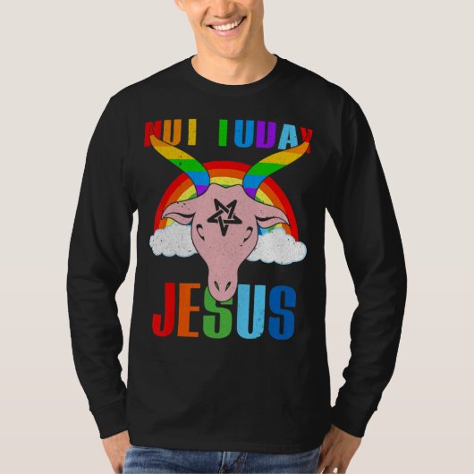 Niet vandaag Jezus Gay Pride Lgbt Satan Goat T-shirt (Voorkant)