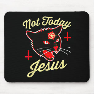 Niet vandaag Jezus Hail Satan Cat Death Cross Muismat