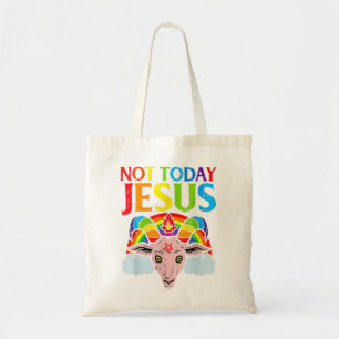 Niet vandaag Jezus Rainbow Satanic niet vandaag Tote Bag