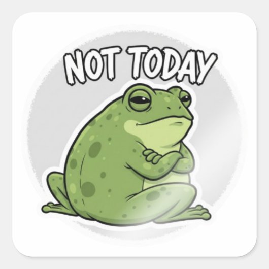 Niet Vandaag Kikker Sticker Schattige Geërgerde Ki (Voorkant)