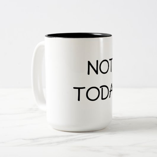 Niet vandaag koffie-Mok Tweekleurige Koffiemok (Voorkant links)