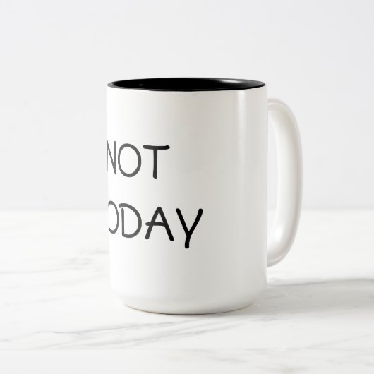 Niet vandaag koffie-Mok Tweekleurige Koffiemok (Voorkant rechts)
