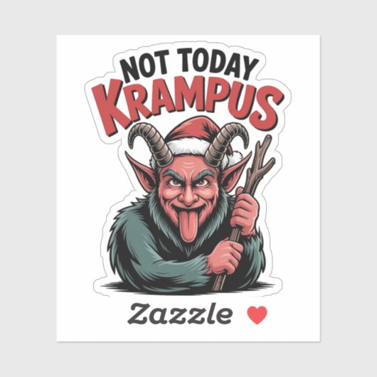 Niet vandaag Krampus Evil Krampus Kerstmis Sticker (Vel)