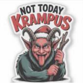 Niet vandaag Krampus Evil Krampus Kerstmis Sticker (Voorkant)