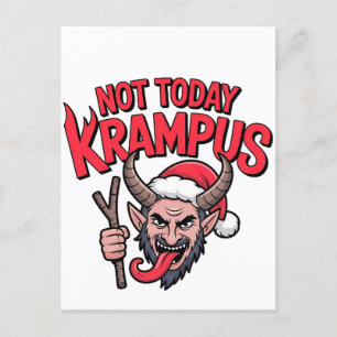 Niet Vandaag Krampus Grappig Kerstmis Boze Krampus Uitnodiging Briefkaart