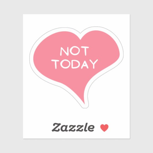 NIET VANDAAG Love Heart Vinyl Sticker (Vel)