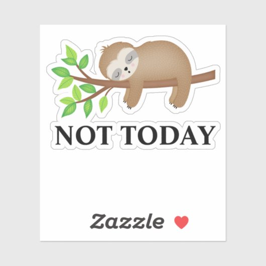 Niet vandaag luie geïsoleerde tuimelaar decal lapt sticker (Vel)