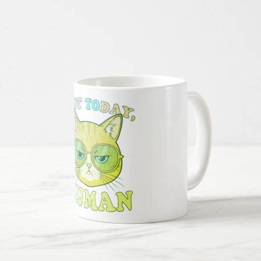 Niet vandaag Menselijke Grumpy Cat Funny Retro Pas Koffiemok (Voorkant rechts)