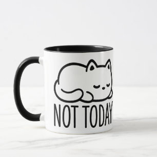 "NIET VANDAAG" Minimalistische Slaapkat Mok