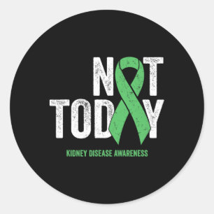 Niet vandaag Nierziekte - Green Awareness Ribbon Ronde Sticker