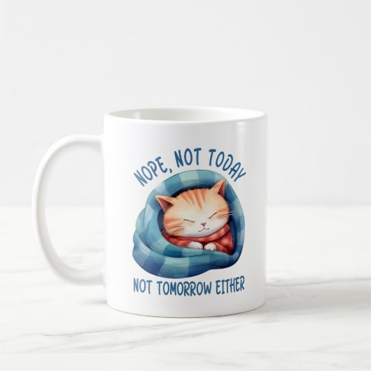 Niet vandaag, niet morgen - Introverte Cat Humor Koffiemok (Links)