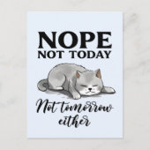 Niet vandaag, niet morgen - Sleepy Cat Briefkaart (Voorkant)