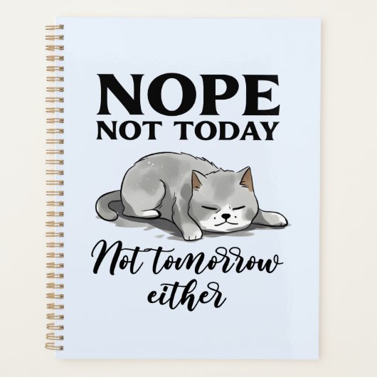 Niet vandaag, niet morgen - Sleepy Cat Planner (Voorkant)