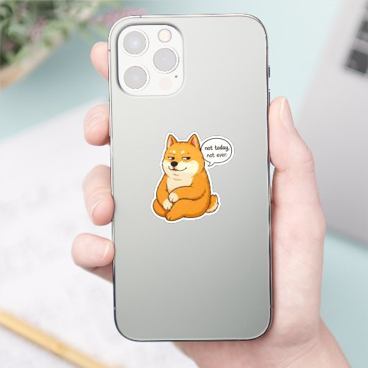 Niet Vandaag Nooit Hond Meme Sticker (Telefoon)