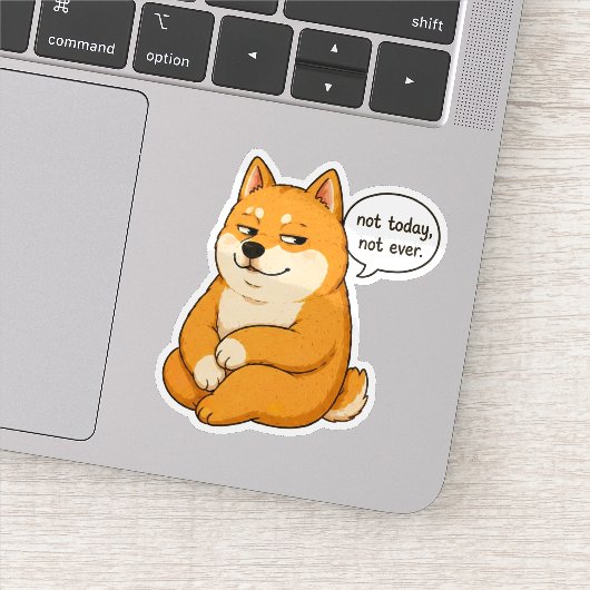 Niet Vandaag Nooit Hond Meme Sticker (Detail)