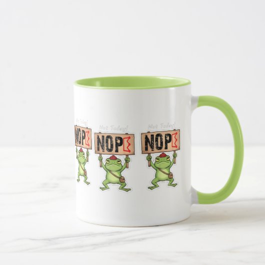 Niet Vandaag! Nope Kikker Sticker Mok (Rechts)