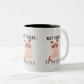 Niet vandaag of op welke dag dan ook tweekleurige koffiemok (Voorkant rechts)