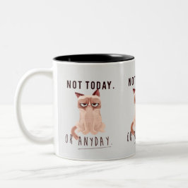 Niet vandaag of op welke dag dan ook tweekleurige koffiemok